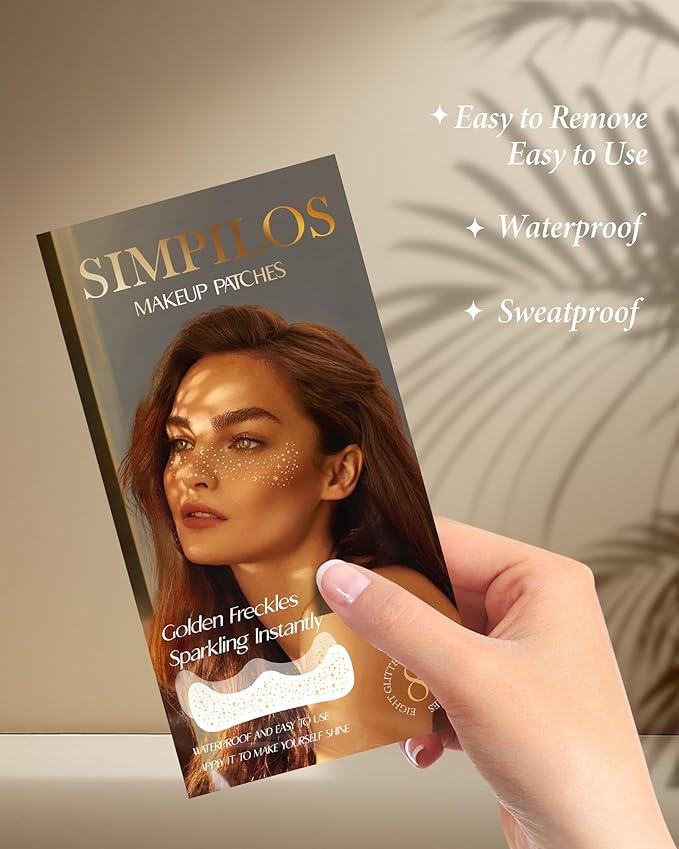 Makeup Pathes, Body Face Glitter for Kids Women Girls, Gold Snowflake Glitter Makeup Speckles for Face, Singer Concerts Festival Holiday Party Rave Accessories - 8 Counts