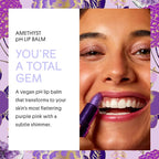 Winky Lux Amethyst Glimmer Balm – Nourishing pH Lip Balm with Color Changing Tint, Hydrating Ceramides Soften Lips, Coconut Scent