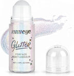 Roll-on Face Body Glitter Gel for Women and Kids, 50ml Large Capacity Holographic Chameleon Color Changing Glitter Gel Shimmer Makeup for Singer Concert Festival Rave Accessories, Mermaid