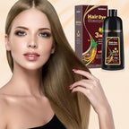 Bablabear Chestnut Brown Hair Color Shampoo for Gray Hair 500ML Instant Hair Dye Shampoo for Men & Women-3 in 1 Color Shampoo for Dark Hair-Colors in Minutes-Long Lasting-Safe & Easy to Use