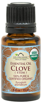 US Organic 100% Pure Clove Stem Essential Oil - USDA Certified Organic, Steam Distilled (15 ml)