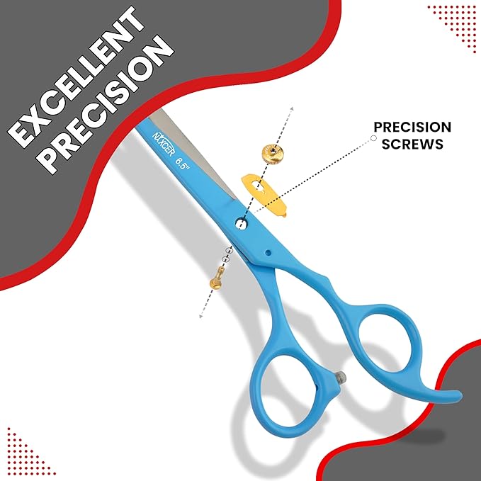 Hair Cutting Scissors -Sharp Razor Edge Blade Hair Shears Series - 6.5" With Fine Adjustment – Stainless Steel Hair Scissors Professional For Men, Women & Babies (Sky Blue)