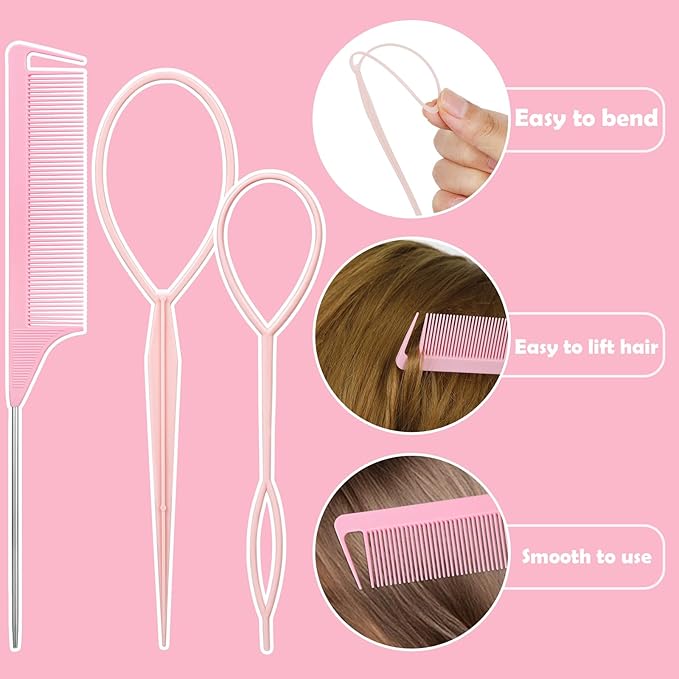 Hair Accessories for Girl, 1543 Pcs Elastic Hair Rubber Bands Set 20 Colors Elastic Hair Ties with Organizer Box Cotton Baby Hair Ties, Hair Tail Tools, Rat Tail Comb, Butterfly Hair Clips