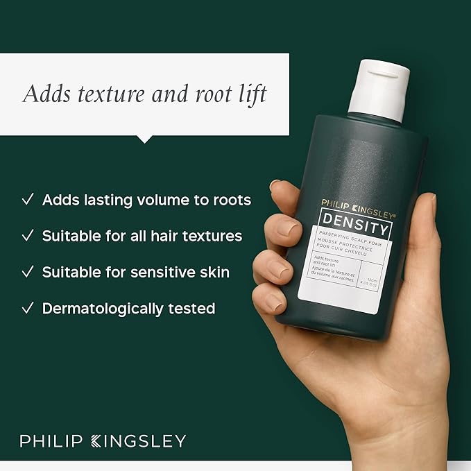 Philip Kingsley | Density Preserving Scalp Foam | Treatment Volumising for Thinning Hair and Hair Loss | Fine, Flat, Thin Hair Volumizer Lifting Foam | Helps Add Texture and Lift Roots | 4.05oz