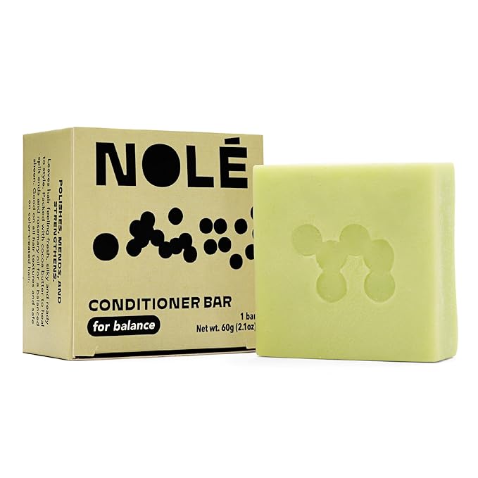 NOLE CARE Sustainable Conditioner Bar with Rosemary Min & Batana Oil, for Dry Hair, Anti Dandruff (2.12 Oz Bar) - Sustainable, PH Balanced, Rice Protein Conditioner, Plastic-Free