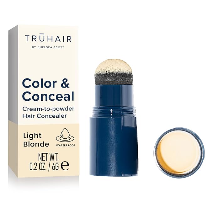 TRUHAIR Color & Conceal Waterproof Root Touch Up Hair Color Concealer - Hair Cover up for Gray Coverage and Hairline Filling - 11 Hair Colors Available (Light Blonde)