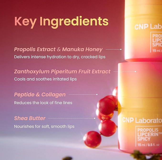 CNP Honey Lip Butter - Propolis Lipcerin™ 04 Mint, Hydrating Overnight Manuka Lip Balm & Mask, 12hr Long-Lasting Moisture, Stocking Stuffers, Gifts for Women, 0.5 fl.oz.