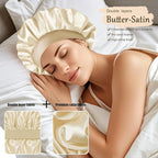 Satin Silk Bonnet for Sleeping, Soft Satin Lined Hair Bonnet for Women, Double Layer Sleep Nightcap