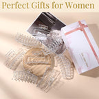 Clear Hair Clips for Women -8 Pack 4.3 Inch Large Matte Banana Claw Clips for Women Thin Thick Curly Hair, Big Strong Hold jaw