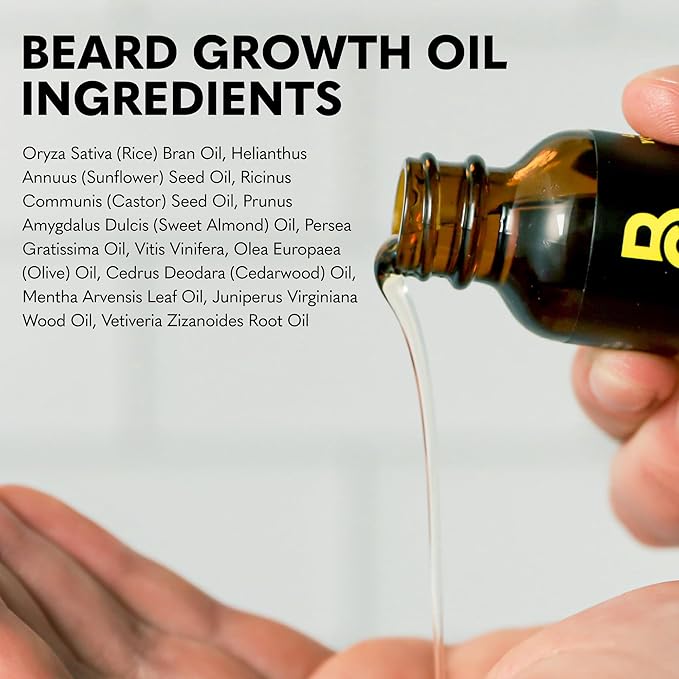 The Beard Club Enhanced Beard Growth Kit - Derma Roller, Beard Growth Oil (2PK), Sandalwood Beard Balm, Comb - Gift Set