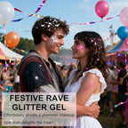 Face Body Glitter Set for Women and Kids, White Silver Pink Holographic Mermaid Sequins Chunky Glitter Makeup for Festival Rave Outfits Accessories, Sport, Wedding Season, Valentine's Day