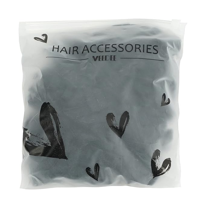 MEEDEE Hair Ties Pack: 100 Black No Crease Soft Knotted Ribbon Ties for Women - Ouchless, No Damage, Suitable for Ponytails, Yoga, and Bracelets