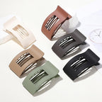 French Flat Hair Clips for Women 6pcs Hair Claw Clips for Thick or Thin Hair Matte Claw Clips for Girls Barrettes Non-Slip Strong Hold Hair Accessories for Women (Basic)