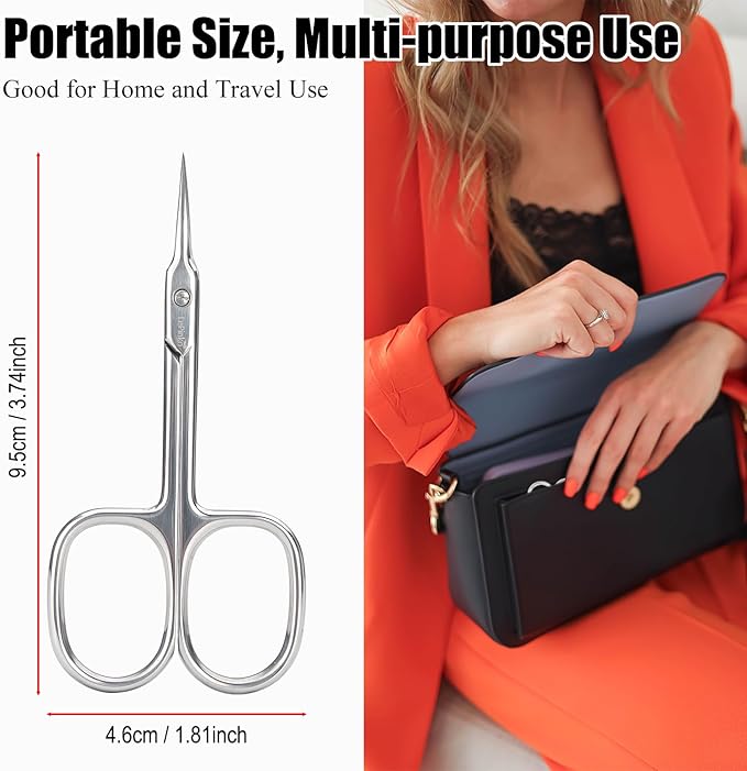 LePinko Cuticle Scissors, Extra Fine Tip, for Manicure and Pedicure, Gifts for Men Women
