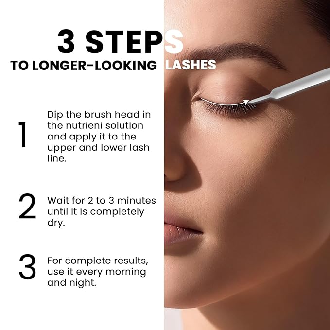 Lash Serum, Eyelash Growth Serum with Advanced Formula, Eyelash Enhancing for Longer Thicker and Fuller Looking Lashes, Vegan & Cruelty-Free for Sensitive Eyes (5mL)