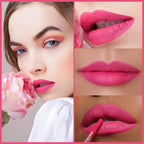 Oulac Matte Liquid Lipstick for Women 3PCS, Bright Pink Lip Stain Long Lasting Waterproof, No Transfer, Creamy High Pigmented Formula, Vegan & Cruelty-Free. Pink Set【M06+M09+M10】