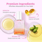 modelones Nail Strengthener and Growth Pearl Pink Nail Polish Nail Repair for Damaged Nails Hardener Extra Strong and Growth Nail Care Gifts for Women 15ml