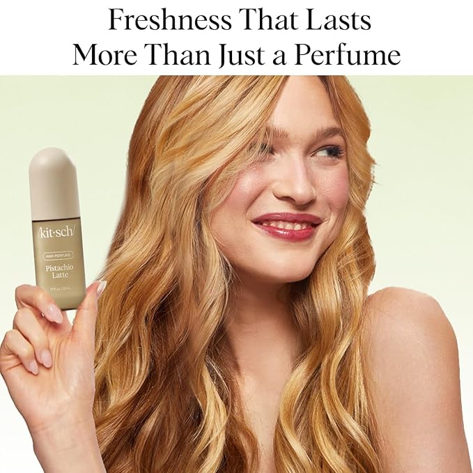 Kitsch Hair Perfume for Women - Pistachio Latte | Clean, Deodorizing & Patented Odor-Eliminating Technology Hair Spray & Body Mist - Freshen Hair, Body & Pillows - Coconut & Warm Coffee Scent - 50mL