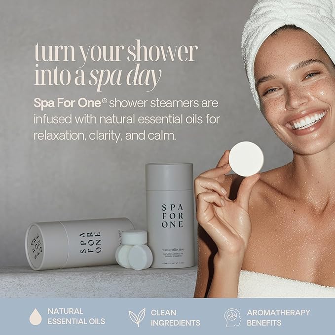 Shower Steamers Aromatherapy 6 Pack - Made in USA with Natural Essential Oils for Christmas Stocking Stuffers, Birthday Gifts for Women and Men, White Elephant - Self Care Variety Pack