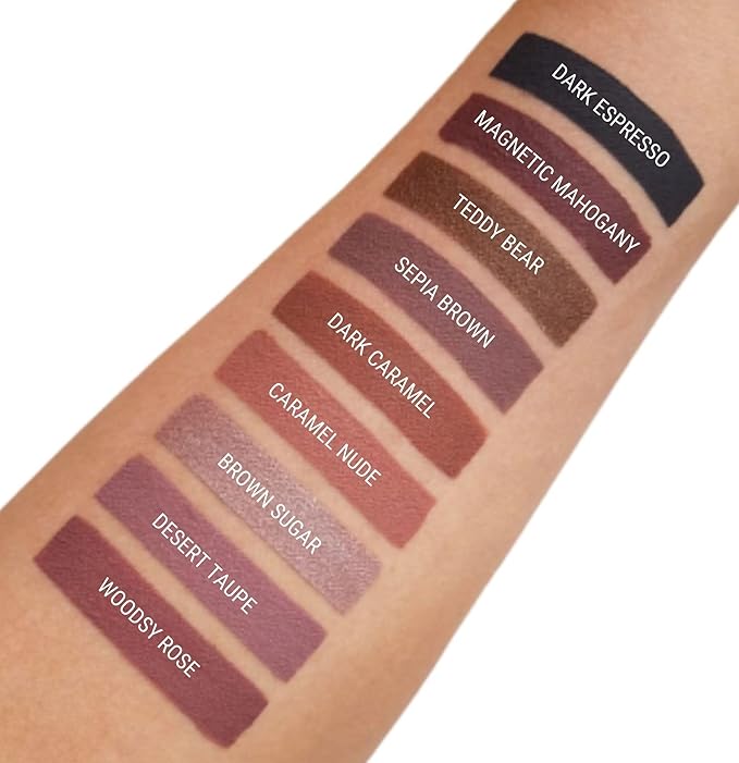 Aromi Chocolate Brown Liquid Lipstick | Dark Brown Nude Lip Color, Vegan and Cruelty-free, Long-lasting, Waterproof, Handmade (Magnetic Mahogany)