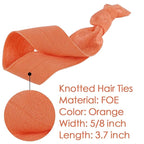 MEEDEE 100 Pack Orange Hair Ties For Women No Crease Soft Elastic Ribbon No Damage Orange Hair Ties Knotted Ouchless Hair Ribbon Yoga Hair Ribbons Elastic Bracelets