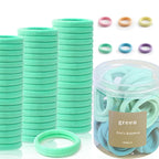 100 Pcs Seamless Hair Ties Ponytail Holders - No Damage Accessories for Thick Hair, Women, Girls, Men - Green