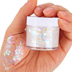White Face Glitter Gel,Singer Concerts Festival Rave Accessories,Mermaid Body Glitter,Carnival Halloween Hair Glitter Sequins Face Glitter Paint Makeup,Sparkling Chunky for Women&Kids