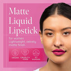 Aromi Magenta Matte Liquid Lipstick | Dark Pink, Fuchsia Lip Color for Women, Long-lasting, Vegan, Waterproof, Long Wear (Pink Peacock)