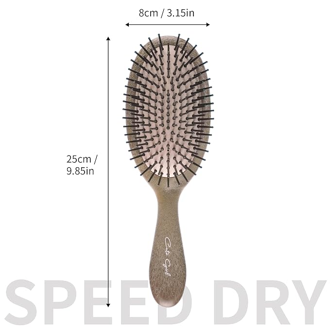 Paddle Hair Brush for Women-Detangling Cushion Brush with Soft Ball-Tip Bristles,Anti-Static Wide Brush for Wet Dry Hair,Smooth Comfortable Scalp Care