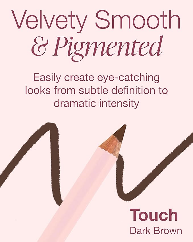 Mineral Fusion Eye Pencil (Dark Brown - Touch) - Eyeliner with Soothing Chamomile, Meadowfoam & Vitamin E - Smooth & Long Lasting, Hypoallergenic, Non-Irritating Eye Makeup