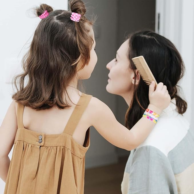 Anezus 54Pcs Hair Ties for Girls and Women, Nylon No Damage Elastics Hair Bands Ponytail Holders, Soft Hair Ties Hair Accessories for Thick Straight Curly Hair, Multi-colored A