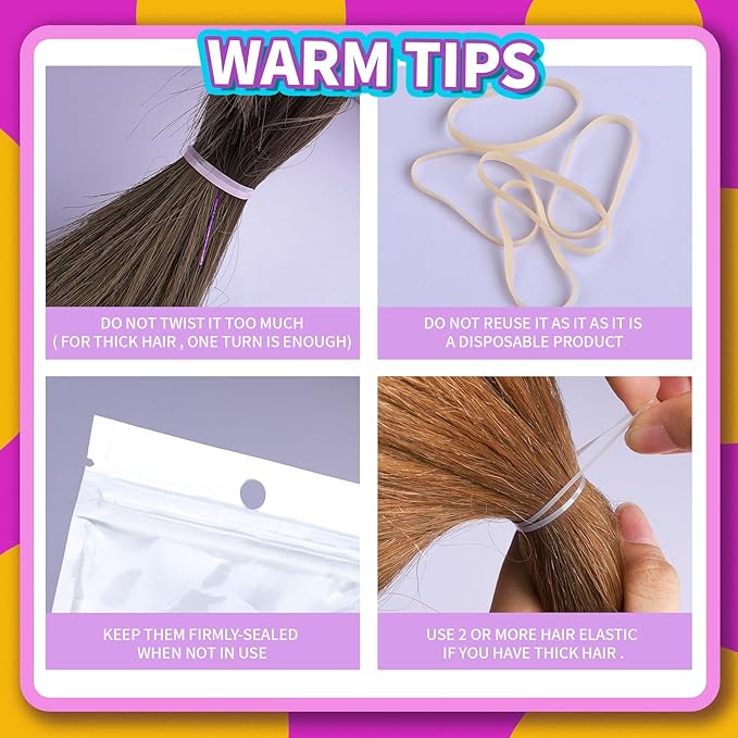 Teenitor Hair Tie, Elastics for Hair, 300pcs, Beige