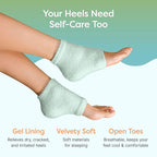 ZenToes Moisturizing Socks for Cracked Heel Treatment, Vitamin E, Olive Oil and Jojoba Oil Heel Socks, Stocking Stuffers for Women, Spa Self Care Gifts for Women (Fuzzy Mint Green, Regular)