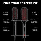 TYMO Hair Straightener Brush - Upgraded Ionic Plus Straightening Brush with Dense Bristles, 16 Temps, Dual Voltage | Ceramic Hot Comb for Women | Flat Iron for Thick Curly Hair, Black