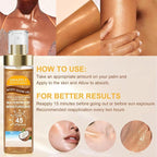 Body Glow Oil, SPF 45 PA+++, Sunscreen Body Oil with AMBER Mica, Moisturizing Coconut with Vitamin E, Glow Moisturizer, Lightweight, Water Resistant, 3.72 fl oz (#3 AMBER)