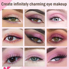 18Colors Purple Pink Nude Shimmery Eyeshadow Palette Makeup,Light Purple Mauve Glitter Sparkly Highly Pigmented Eye Shadow Long Lasting Waterproof Naturing-Looking Blendable for Beginners
