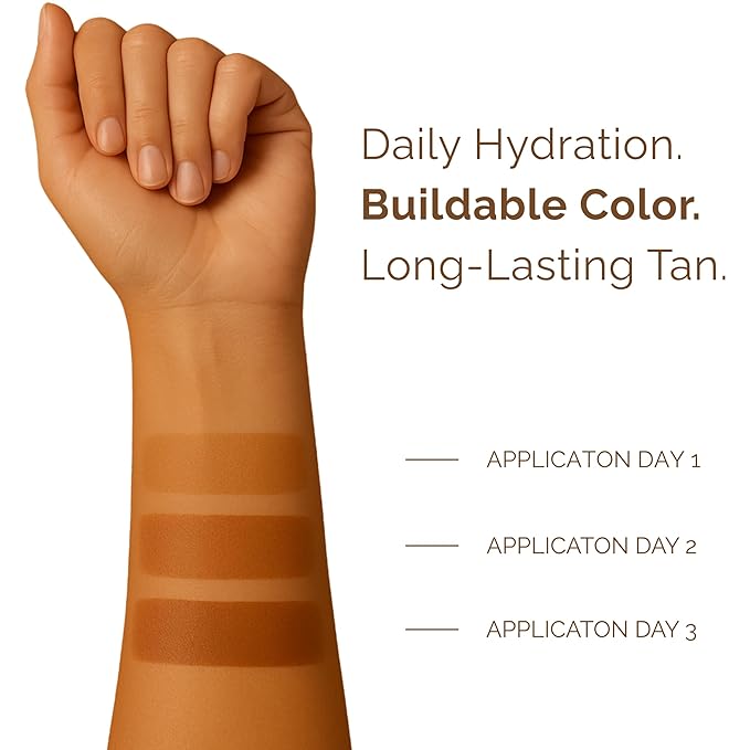 SunFX Gradual Tan Body Lotion Self Tanner | Hydrating Tan Extender Moisturizer No Odor | Build your Glow from Sunkissed to Dark | Cruelty and Toxic Free Enriched with Aloe & Vit A & E 200ml/6.8 fl oz