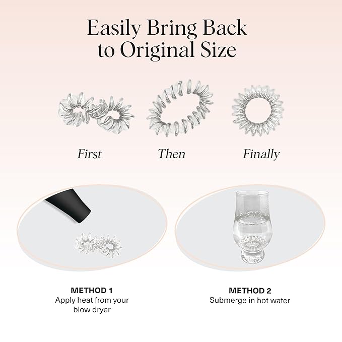 Kitsch Spiral Hair Ties for Women - Creaseless and Dent-free Coil Hair Ties | No Damage, Phone Cord Coils | Made of Flexible and Durable Plastic | Ideal Gifts for Women | 8pcs (Blonde)