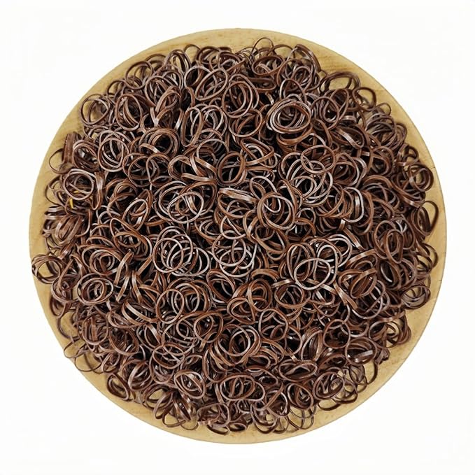 3200 Pcs Elastic Rubber Bands Small Hair Ties Hair Rubber Mini Hair Bands Hair Elastics Tiny Soft Holder Ponytails for Girls (Dark Brown)