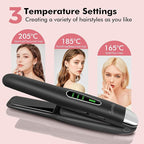 SUNMAY Cordless Hair Straightener, 0.85 Inch Titanium Portable Hair Straightener for Travel, Cordless Mini Flat Iron Hair Straighteners and Curlers 2 in 1, Dual Voltage, On-The-Go & 20S Fast Heat Up