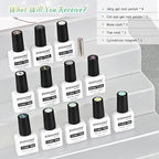 JODSONE 9 Green Colors Jelly Gel Nail Polish Set with Base Coat Top Coat Women's Holiday Gifts