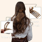 8 Pack Tortoiseshell Flat Hair Clips for Women – Large Neutral Matte No-Slip Rectangle Claw Clips for Thick & Thin Hair, Strong Hold Square Hair Accessories, Chic Neutral Leopard Pattern