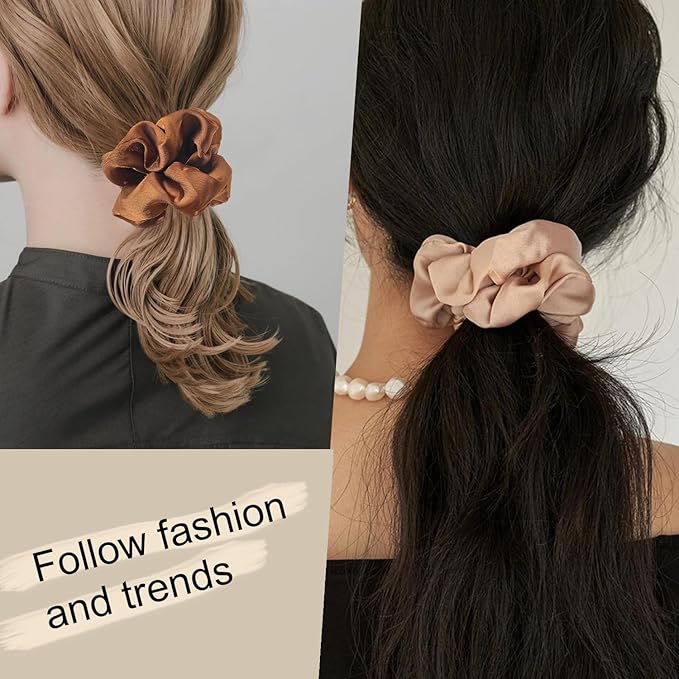 Hair Scrunchies for Women - Hair Ties No Damage Both for Thick Hair or Thin Hair Curl Hair No Crease Scrunchies Ponytail Holder No Hurt Your Hair