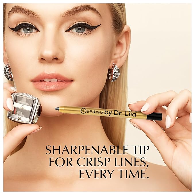 EPILYNX Eyeliner Pencil - Long Lasting Smudge Proof & Waterproof Eyeliner Pencil - Eye Liner Pencils - Hypoallergenic, Vegan, Gluten-Free Eye Pencil - Blackest Black, 1.2ml