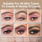 evpct 6 Colors Eye Shadow Palette Makeup for Older Women Green Eyes, Nude Pink Mauve Rose Gold Black Coffee Sparkle Shimmer Glitter Matte High Pigment Mini Travel Eyeshadow Palette, Built in Mirror