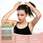 20 PCS Hair Ties and Bands, 4 Styles Cute Blue Boho Hair Accessories for Thick or Thin Hair - No Damage Elastic Bracelets with Beads for Girls and Women