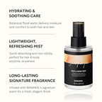 Perfumed Hair Mist for Women – Castor Oil for Shine & Long-Lasting Scent, Clean Hair Perfume & Body Mist – Botanical Waters & 17 Amino Acids, Sulfate, Paraben, Silicone-Free – Sweet Fresh Pear, 125ml