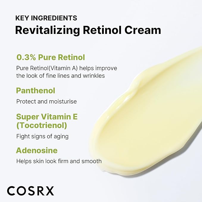 COSRX Retinol 0.3% Cream, 0.67 Oz, Anti-aging Eye & Neck Cream with Retinoid Treatment to Firm Skin, Reduce Wrinkles, Fine Lines, Signs of Aging, Gentle Daily Korean Skin Care, Stocking Stuffers