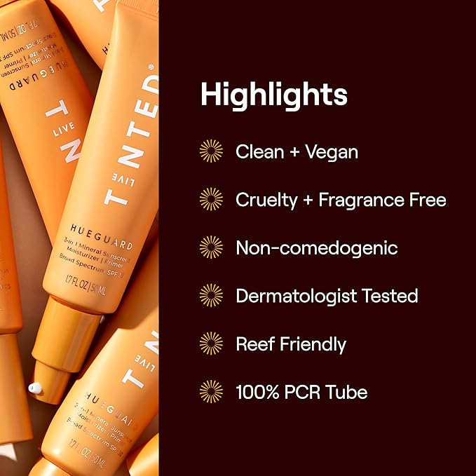 Live Tinted Hueguard® Mini 3-in-1 Mineral Sunscreen, Moisturizer, & Primer for Face and Body - Hydrate and Protect the Skin Year Round - SPF 30 to Protect Against UVA/UVB Rays, 0.5 Fl Oz
