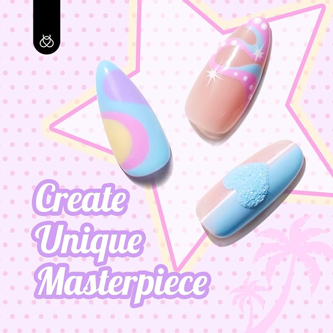 Beetles Pastel Gel Nail Polish Set, 6 Colors Unicorn Collection Blue Yellow Pink Gel Polish Soak off Uv Led Lamp Baby Blue Yellow Purple Decorations Nail Art Nail Gifts for Women